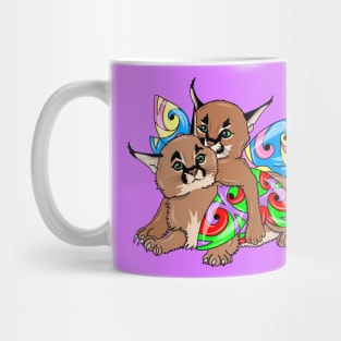 Caracal kittens with wings Mug